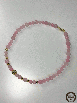 Pembe Kuvars Doğal Taş Kolye